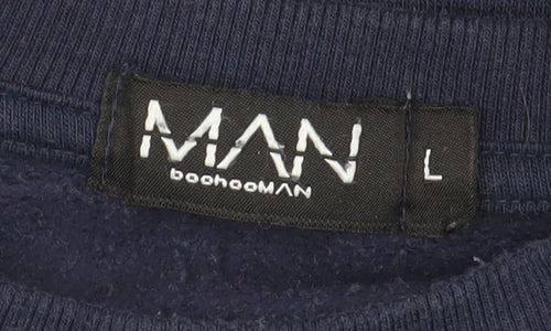 BoohooMAN Blue Men's Pullover Sweatshirt L