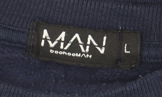 BoohooMAN Blue Men's Pullover Sweatshirt L