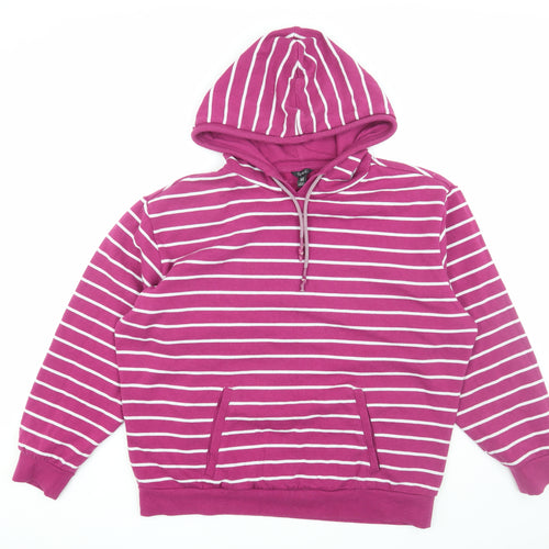 Spirit Womens Raspberry Striped Hoodie, Size 16