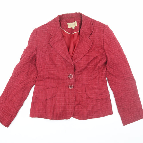 Next Women's Red Check Blazer Size 12, Business Casual Style