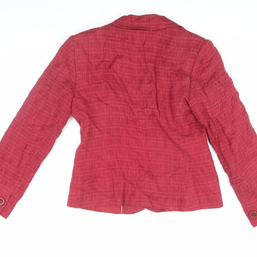 Next Women's Red Check Blazer Size 12, Business Casual Style