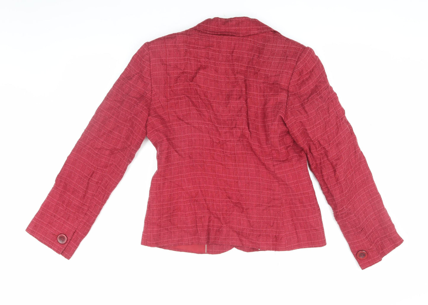 Next Women's Red Check Blazer Size 12, Business Casual Style