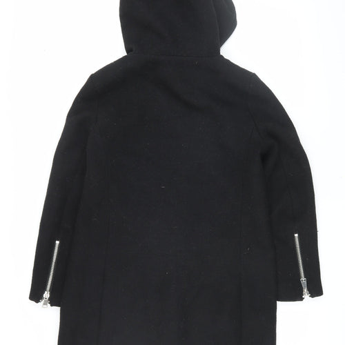 Mango Women's Black Wool Blend Parka Coat Size S