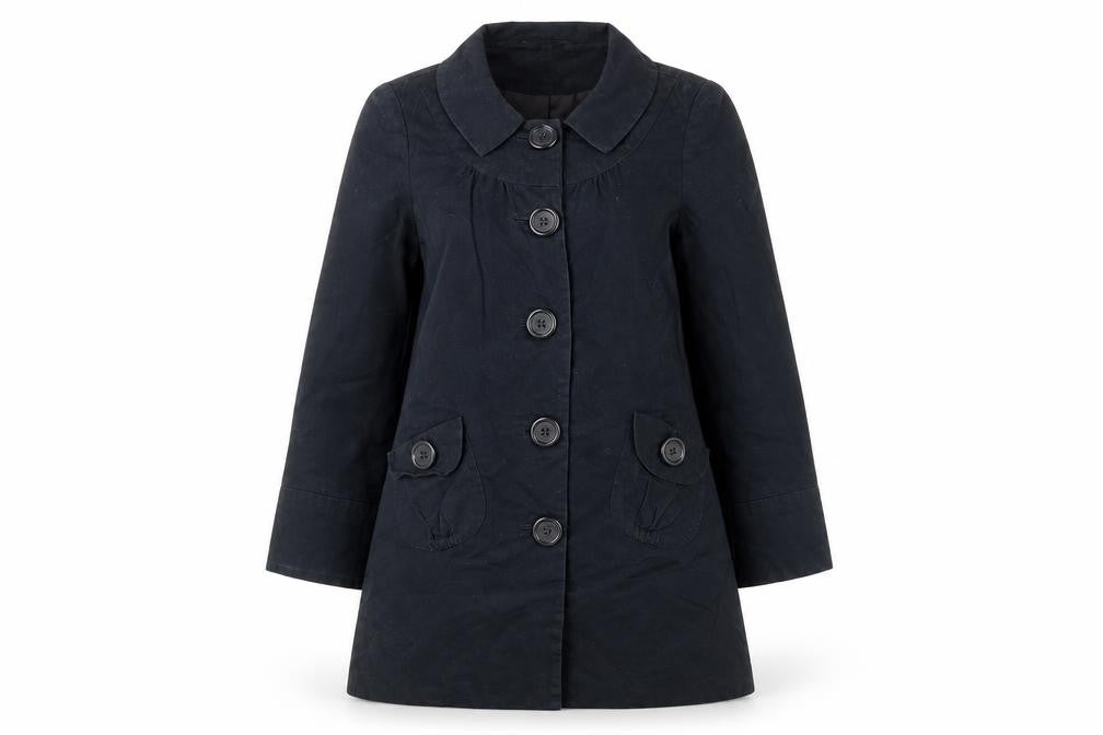 Front view of Marks & Spencer Women's Black Overcoat, size 10