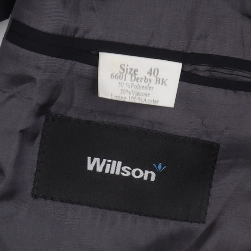Willson Men's Black Blazer 40 Classic Jacket