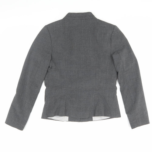 H&M Women's Grey Checked Blazer Size 10 Workwear