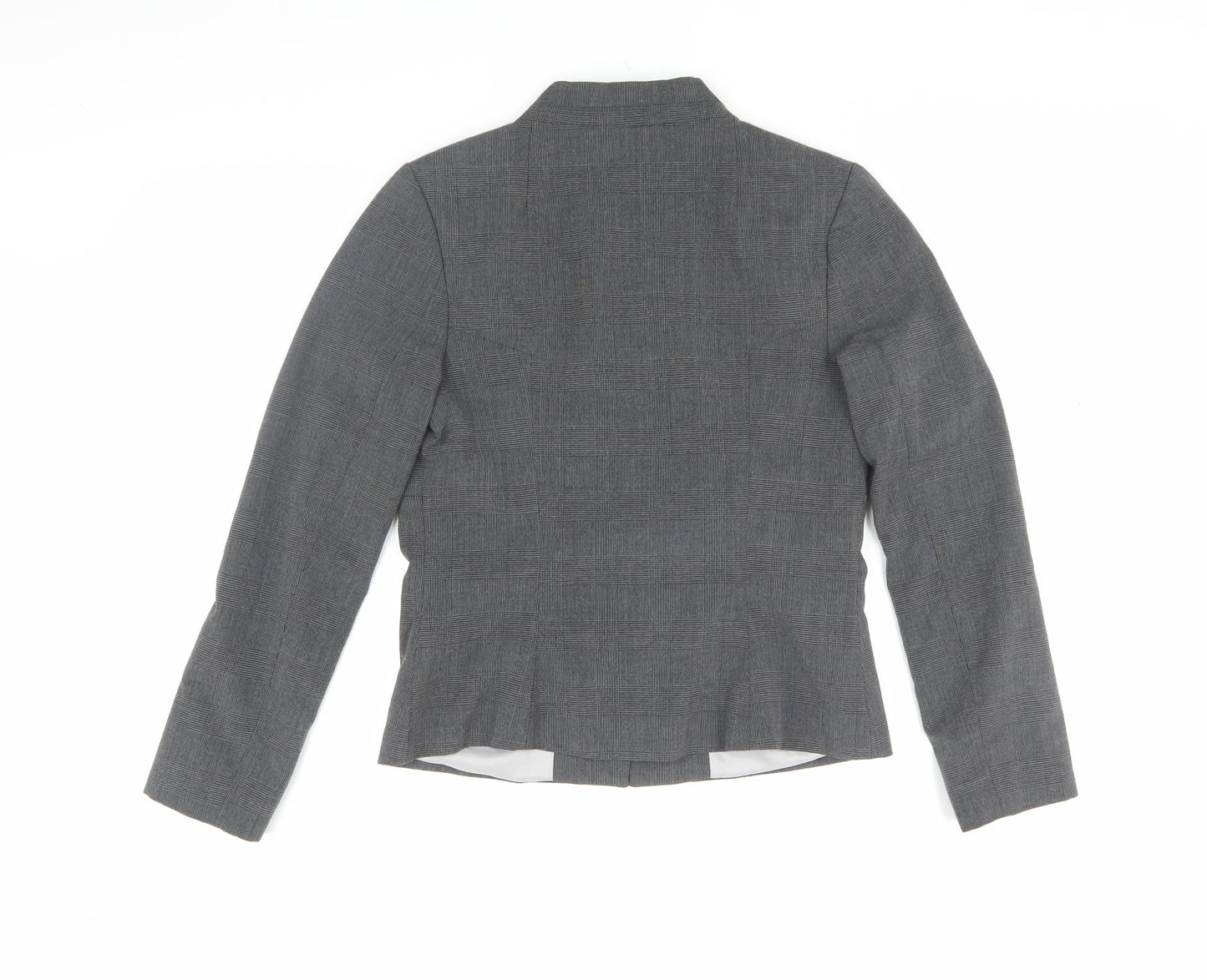 H&M Women's Grey Checked Blazer Size 10 Workwear