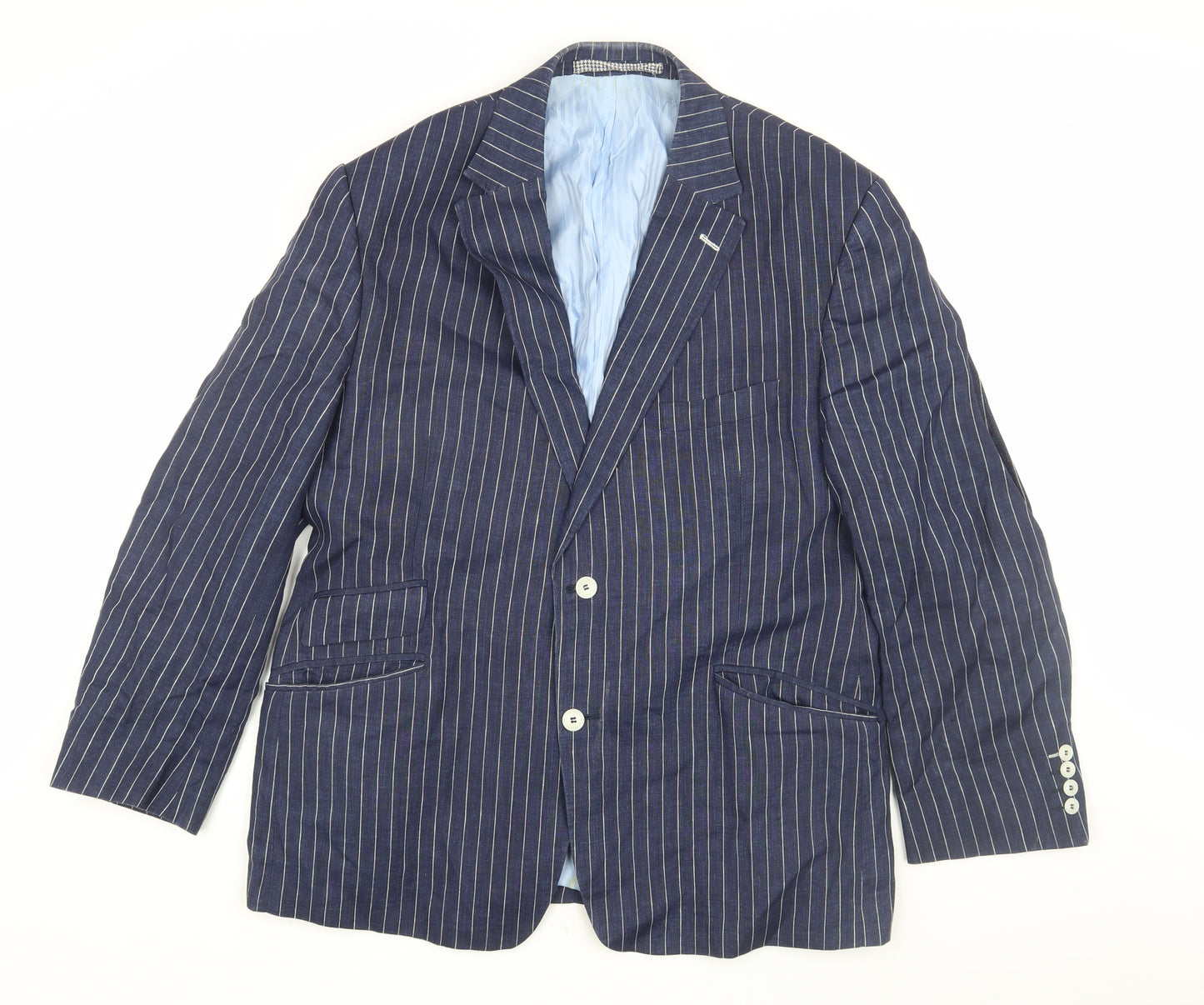 Marks and Spencer Navy Striped Linen Blazer 44S Men