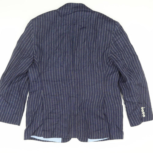 Marks and Spencer Navy Striped Linen Blazer 44S Men