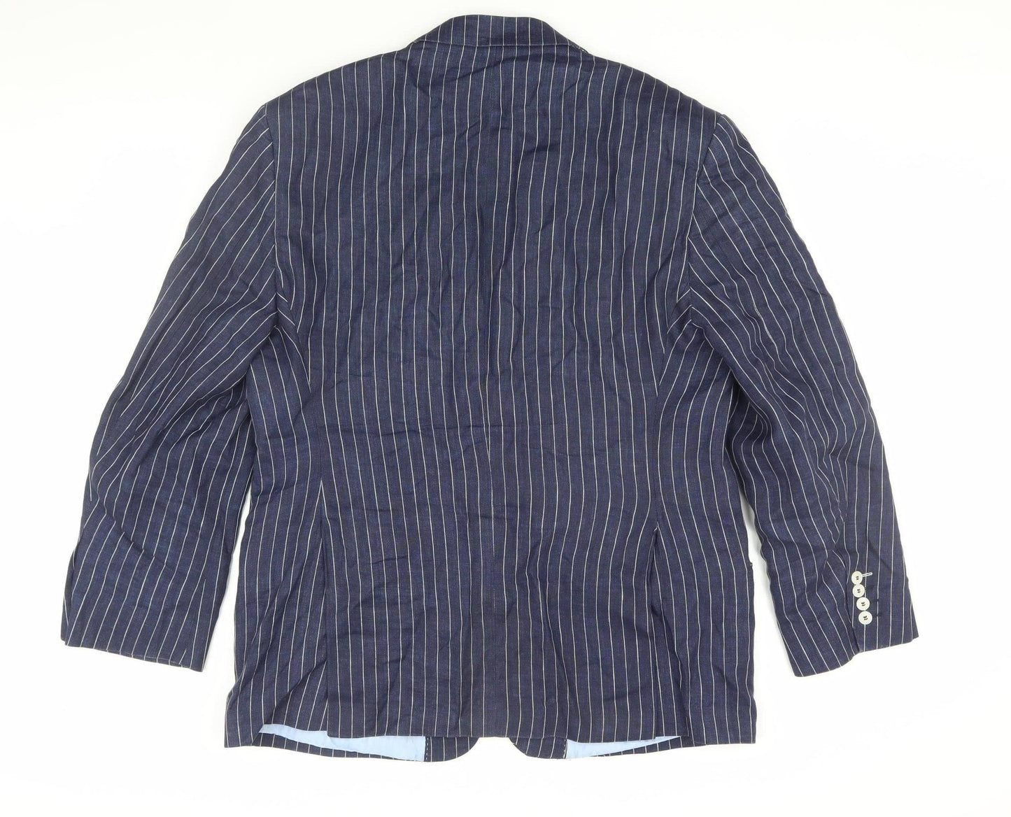 Marks and Spencer Navy Striped Linen Blazer 44S Men