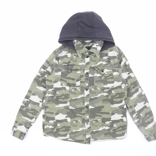 Marks and Spencer Boys Green Camouflage Shirt Jacket 12-13Y