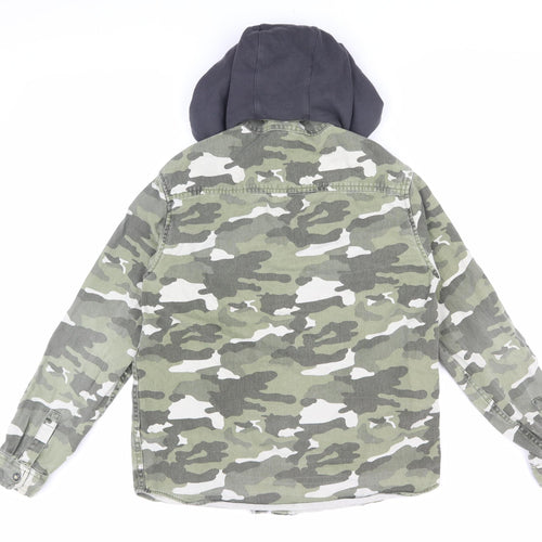 Marks and Spencer Boys Green Camouflage Shirt Jacket 12-13Y
