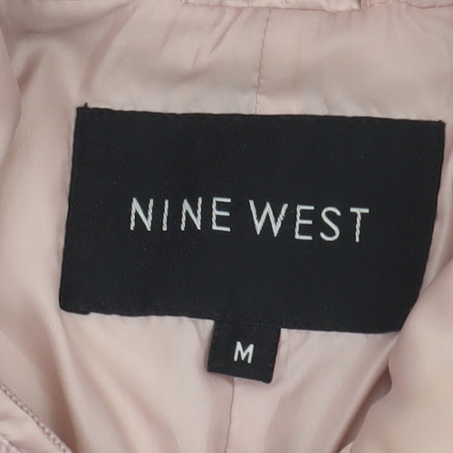 Nine West Women's Pink Puffer Jacket M Hooded Winter Coat