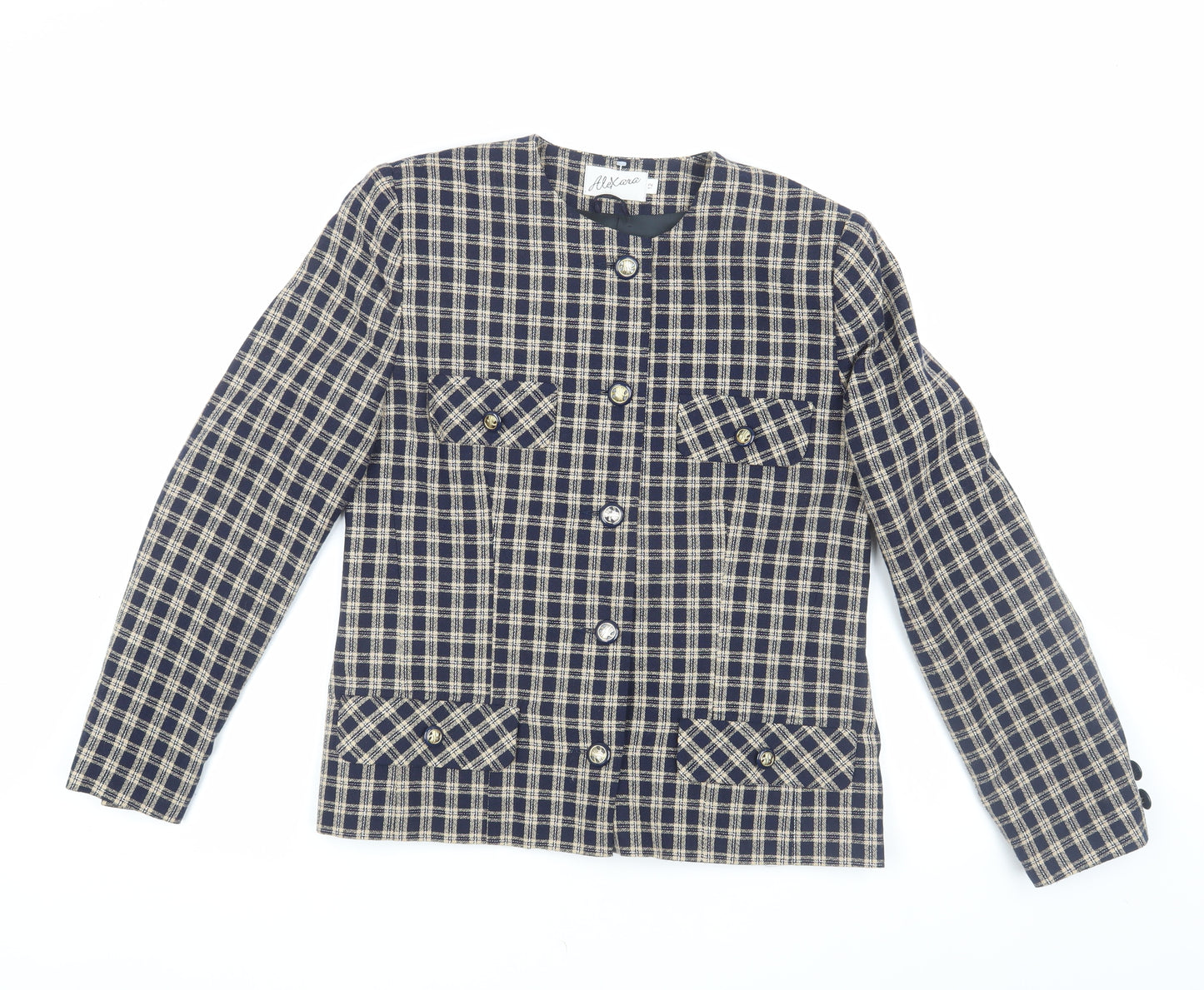 Alexara Women's Blue Check Jacket, Size 12