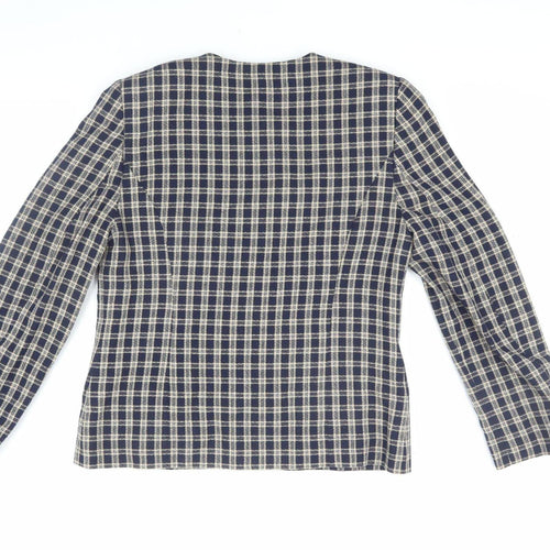 Alexara Women's Blue Check Jacket, Size 12