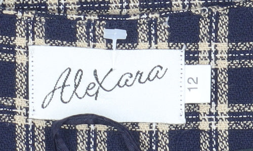 Alexara Women's Blue Check Jacket, Size 12