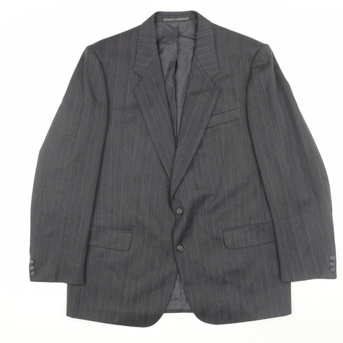 Odermark Men's Grey Striped Blazer, Size 46R, Vintage