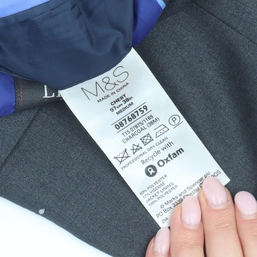 Marks and Spencer Men's Grey Blazer 38 Regular