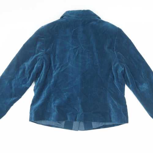 Tendenza Women's Blue Velvet Blazer - Size 16, Classic Style