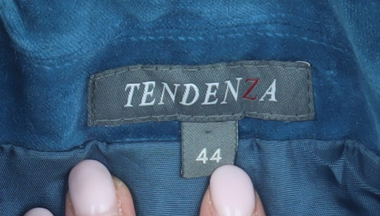 Tendenza Women's Blue Velvet Blazer - Size 16, Classic Style