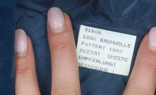 Tendenza Women's Blue Velvet Blazer - Size 16, Classic Style