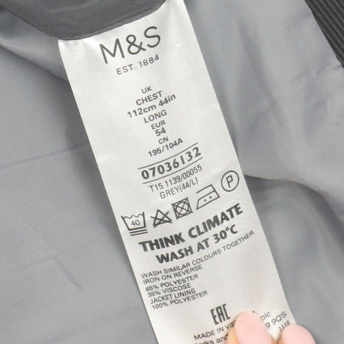 Marks and Spencer Men's Grey Suit Jacket 44 Regular