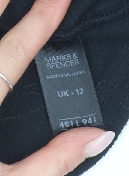 Marks & Spencer Women's Black Fleece Waistcoat, Size 12