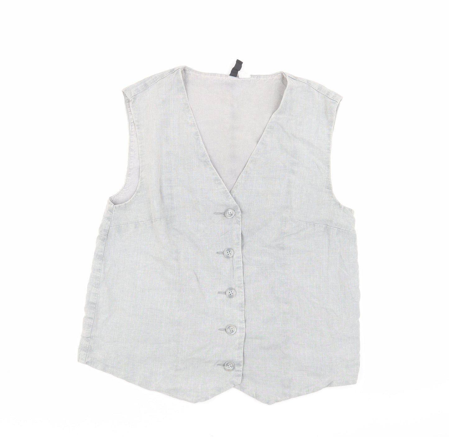 H&M Grey Viscose Linen Waistcoat Men's Small