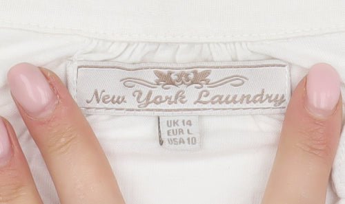 New York Laundry Women's White Blouse - Size 14