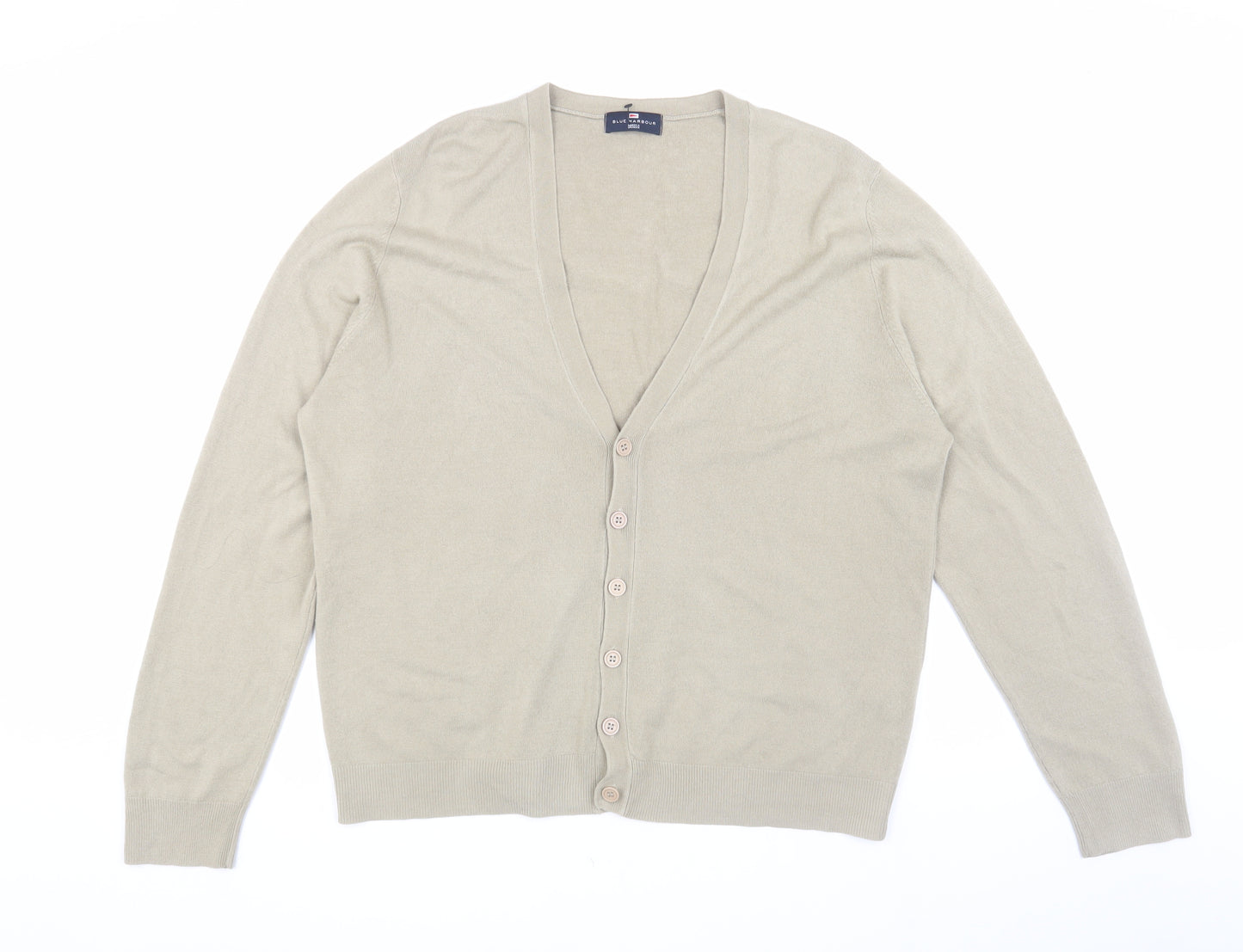 Marks and Spencer Men's Beige V-Neck Cardigan L