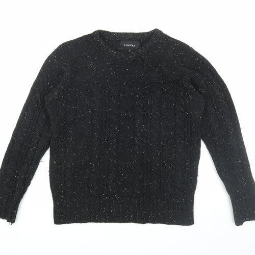 Firetrap Men's Black Cable-Knit Pullover Jumper S