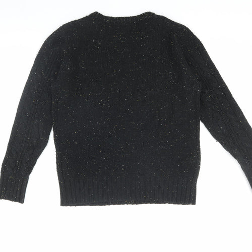 Firetrap Men's Black Cable-Knit Pullover Jumper S