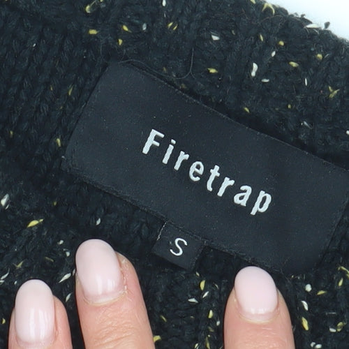 Firetrap Men's Black Cable-Knit Pullover Jumper S