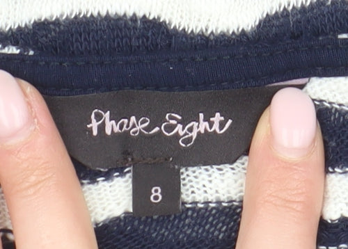 Phase Eight Women's Blue Striped Tunic, Size 8, Chic Casual Jumper