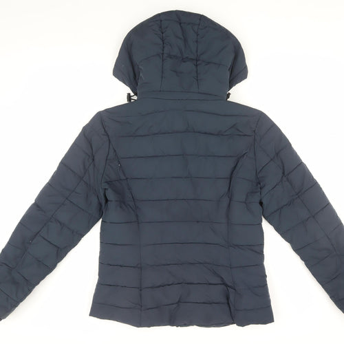 Jack Wills Women's Blue Puffer Jacket Size 10