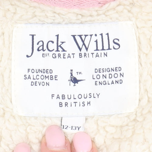 Jack Wills Girls Beige Hooded Puffer Jacket 12-13Y