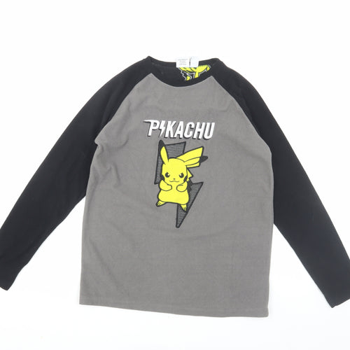 Pokémon Boys Grey & Black Pikachu Pyjama Top, 13 Years