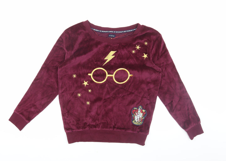 Harry Potter Teens Red Velvet Sweatshirt S