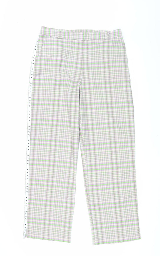 Collusion Women's Multicoloured Plaid Trousers Size 14