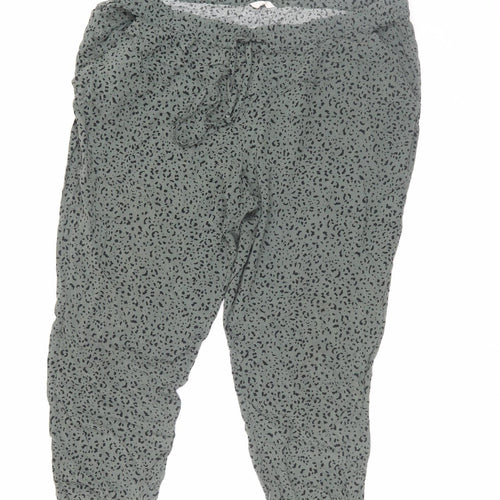 Hush Women’s Green Animal Print Jogger Trousers Size 16