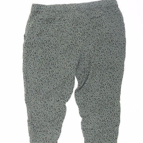 Hush Women’s Green Animal Print Jogger Trousers Size 16