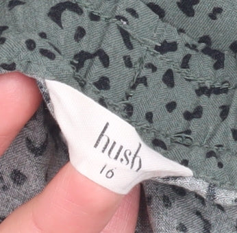 Hush Women’s Green Animal Print Jogger Trousers Size 16