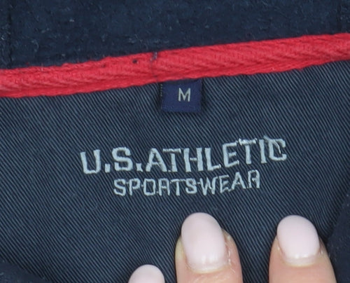 U.S. Athletic Men's Blue Full Zip Hoodie - M
