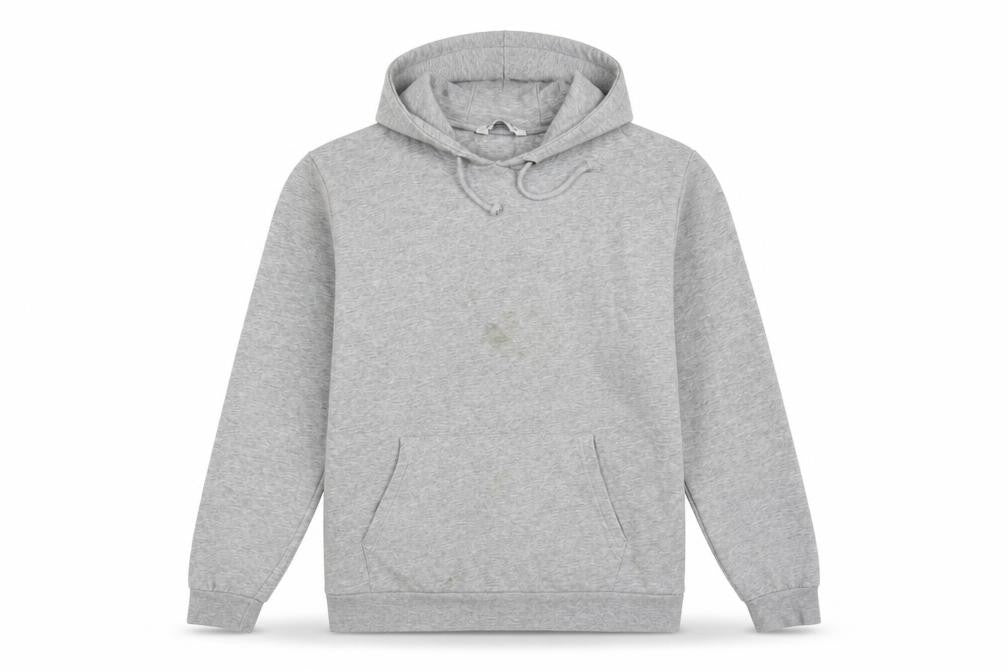 Front view of Kangaroo Poo Men's Grey Hoodie Large Pullover
