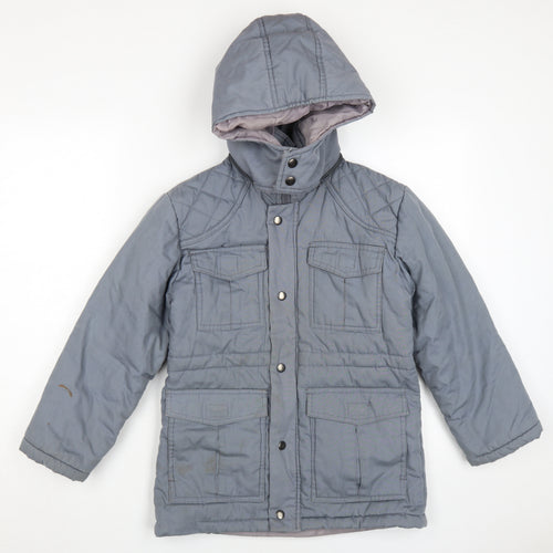 C&A Boys Grey Hooded Puffer Jacket Age 9-10 Autumn Winter