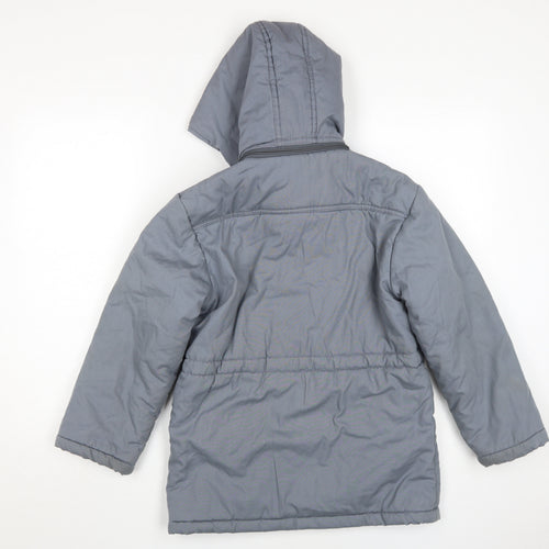 C&A Boys Grey Hooded Puffer Jacket Age 9-10 Autumn Winter