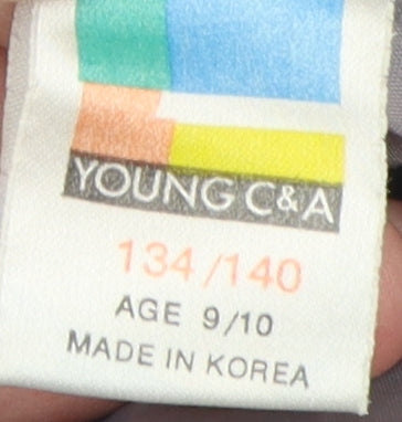 C&A Boys Grey Hooded Puffer Jacket Age 9-10 Autumn Winter