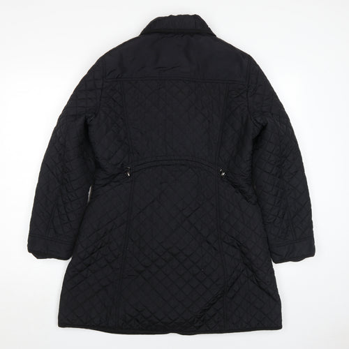 Hobbs Women's Black Quilted Mid-Length Coat Size 12
