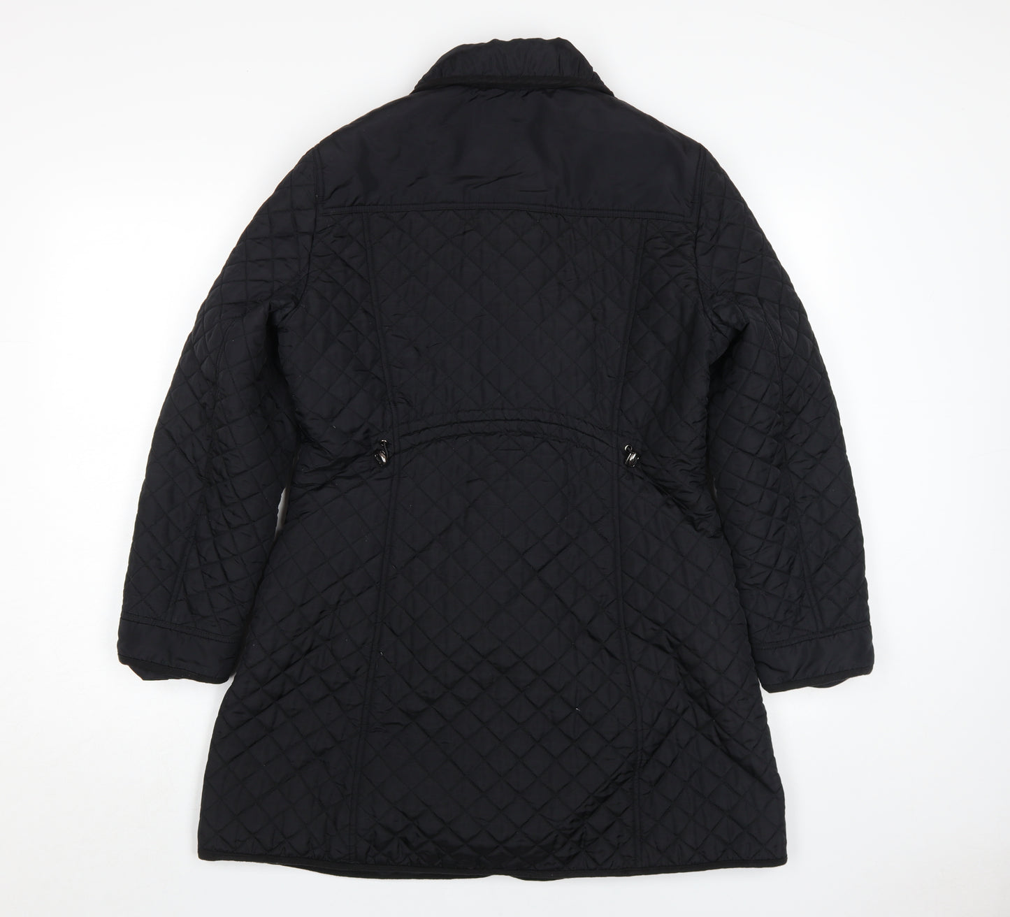 Hobbs Women's Black Quilted Mid-Length Coat Size 12