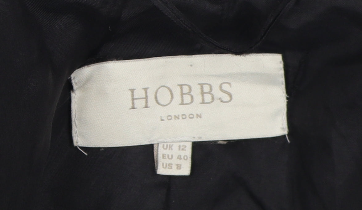 Hobbs Women's Black Quilted Mid-Length Coat Size 12